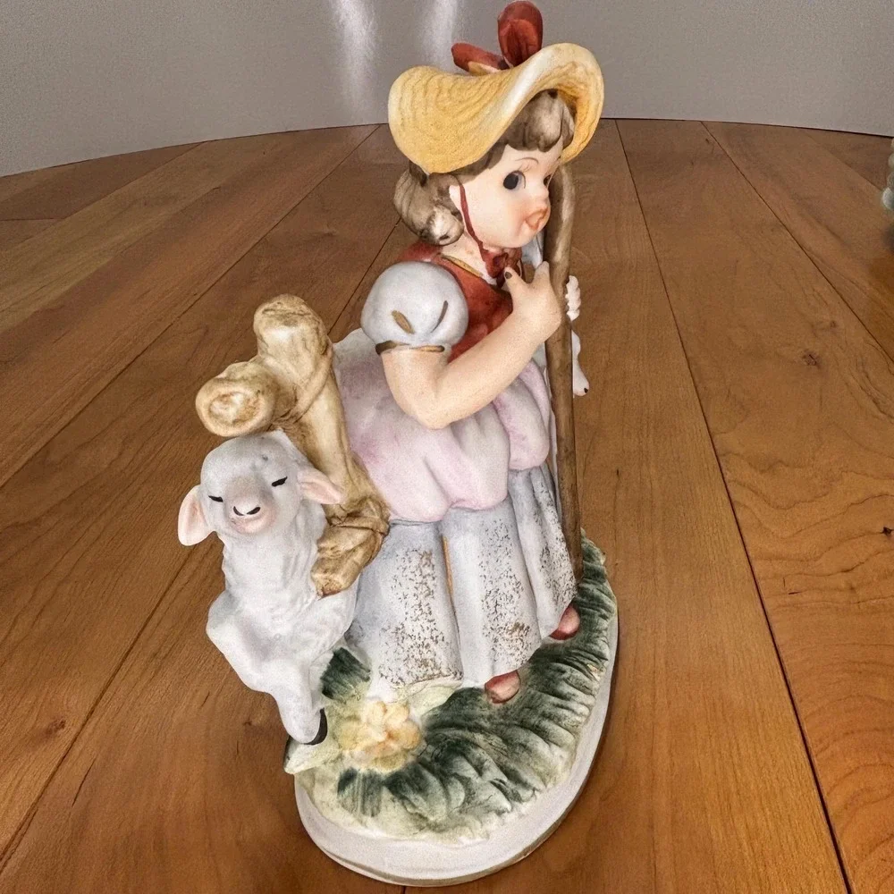 Bo Peep with Sheep Porcelain Figurine